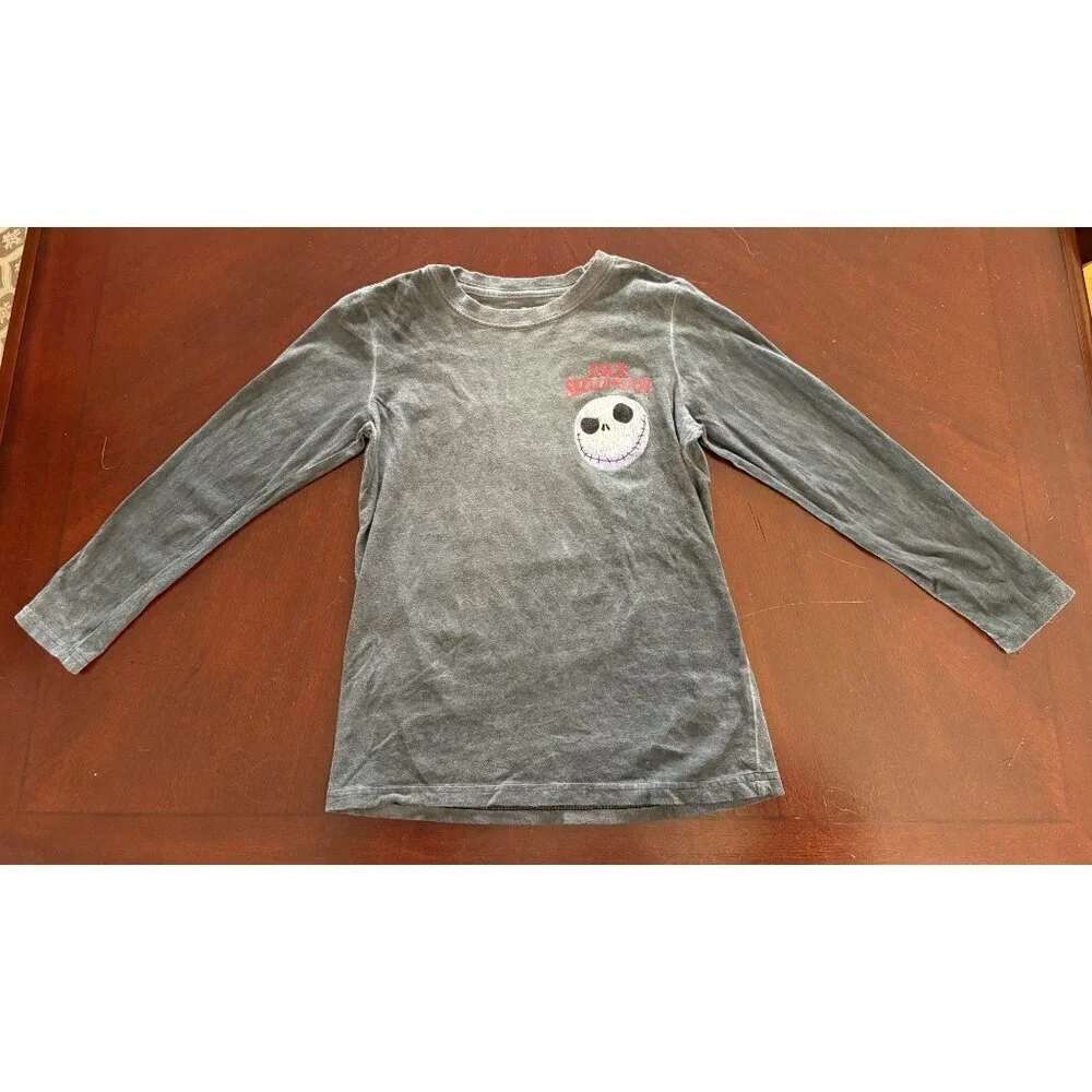 Disney The Nightmare Before Christmas Kids Long Sleeve Grey Shirt Boys Size 10